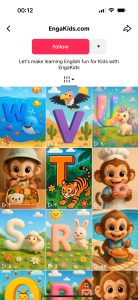 kênh Tiktok bài hát tiếng anh trẻ em engakids