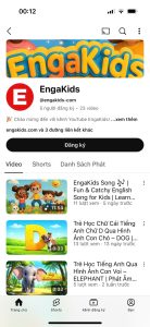 kênh youtube bài hát tiếng anh trẻ em EngaKids